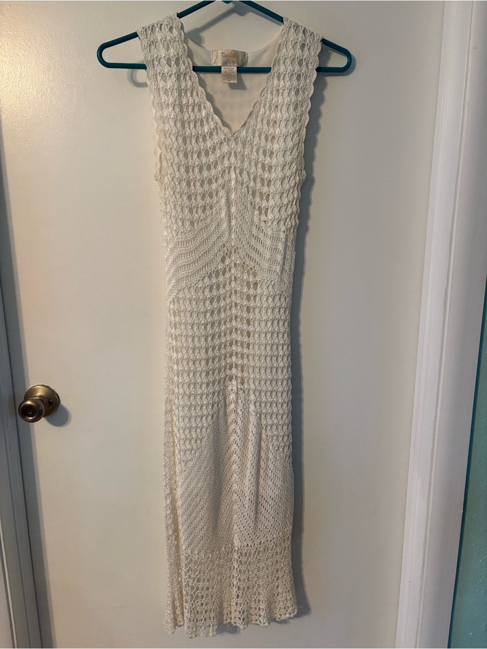 Sleeveless Crochet Maxi Dress in Cream